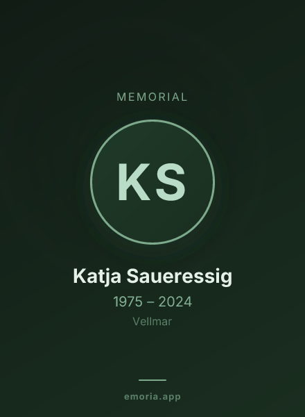 Memorial portrait of Katja Saueressig