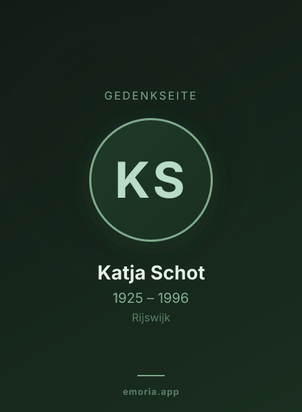 Gedenkportrait von Katja Schot