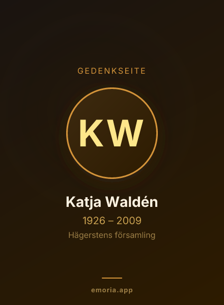 Gedenkportrait von Katja Waldén