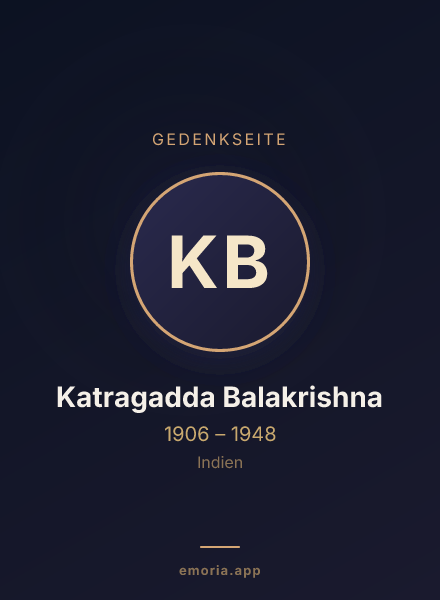 Gedenkportrait von Katragadda Balakrishna