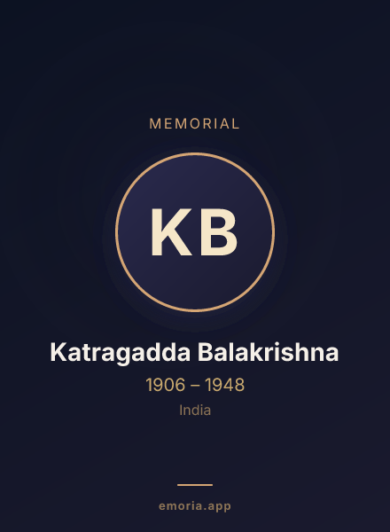 Memorial portrait of Katragadda Balakrishna
