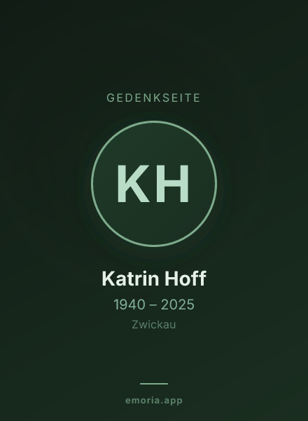 Gedenkportrait von Katrin Hoff