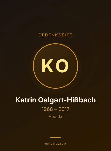 Gedenkportrait von Katrin Oelgart-Hißbach