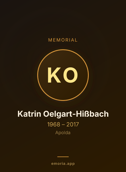 Memorial portrait of Katrin Oelgart-Hißbach