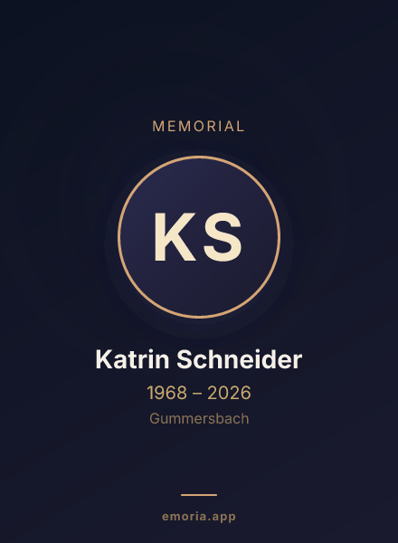 Memorial portrait of Katrin Schneider