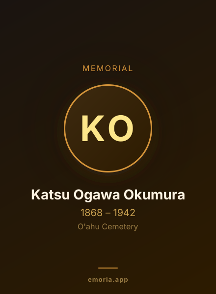 Memorial portrait of Katsu Ogawa Okumura