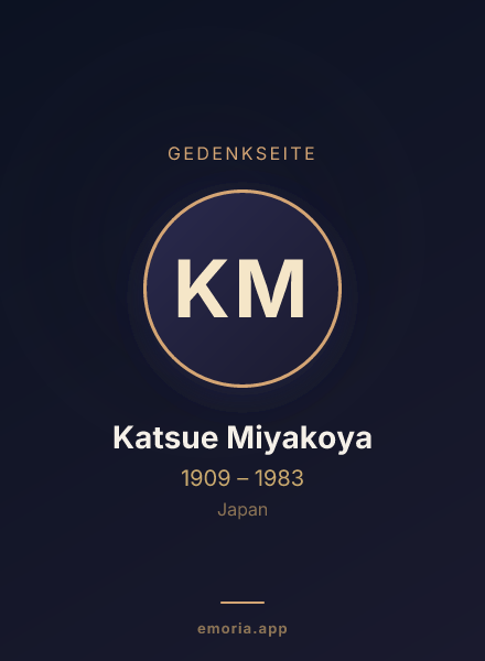 Gedenkportrait von Katsue Miyakoya