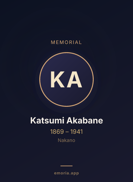 Memorial portrait of Katsumi Akabane