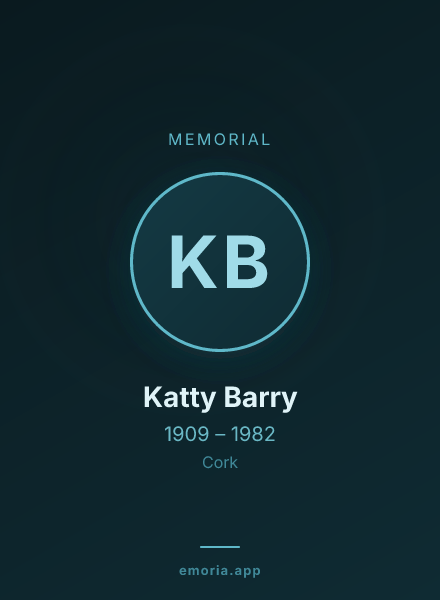 Memorial portrait of Katty Barry