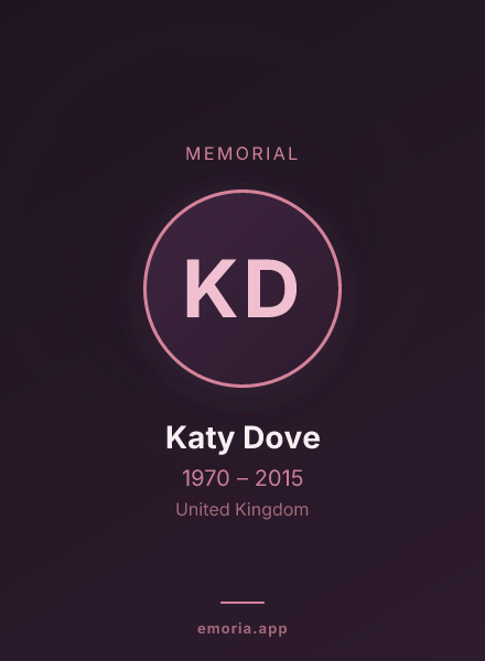Memorial portrait of Katy Dove