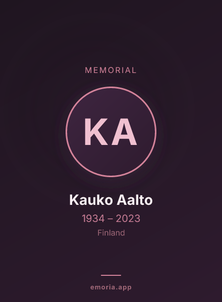 Memorial portrait of Kauko Aalto