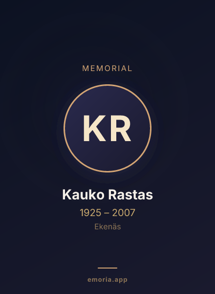 Memorial portrait of Kauko Rastas
