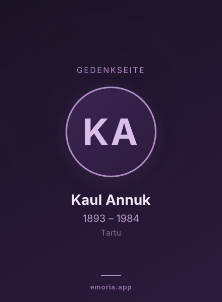 Gedenkportrait von Kaul Annuk