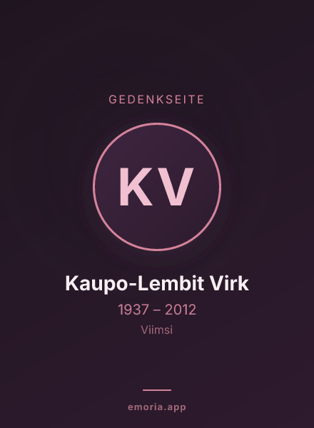 Gedenkportrait von Kaupo-Lembit Virk