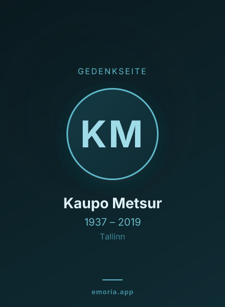 Gedenkportrait von Kaupo Metsur