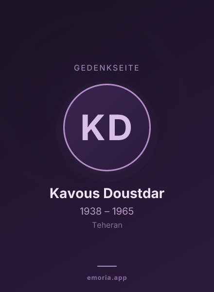 Gedenkportrait von Kavous Doustdar