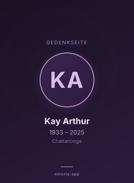 Gedenkportrait von Kay Arthur