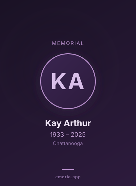 Memorial portrait of Kay Arthur