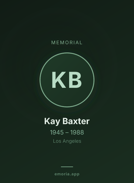 Memorial portrait of Kay Baxter