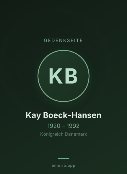 Gedenkportrait von Kay Boeck-Hansen
