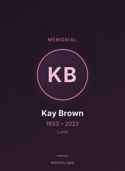 Memorial portrait of Kay Brown