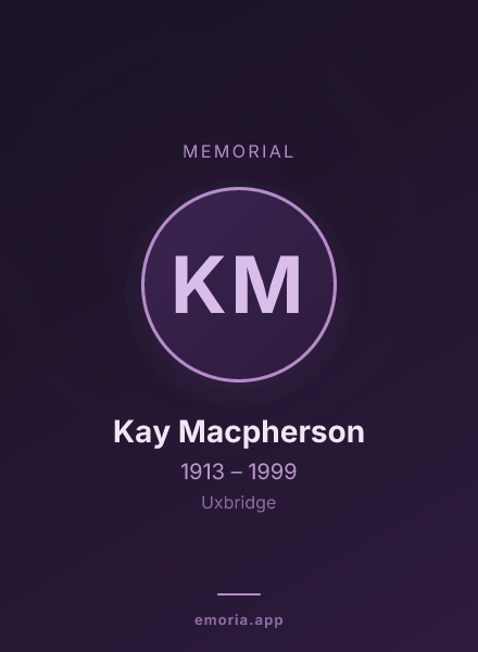 Memorial portrait of Kay Macpherson