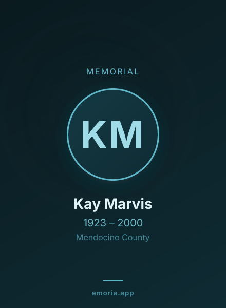 Memorial portrait of Kay Marvis