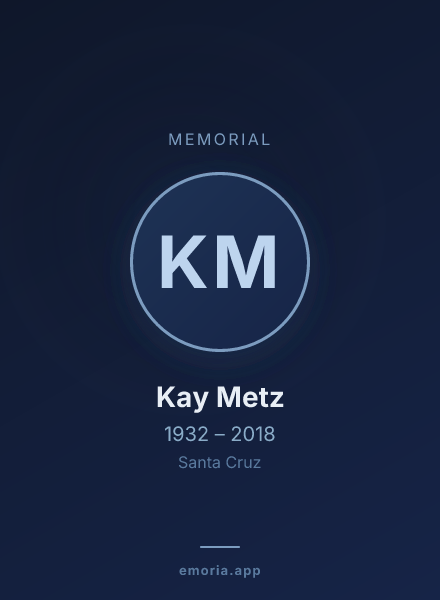 Memorial portrait of Kay Metz
