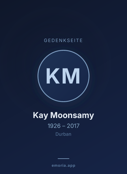 Gedenkportrait von Kay Moonsamy