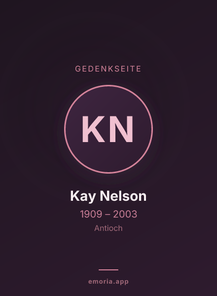Gedenkportrait von Kay Nelson
