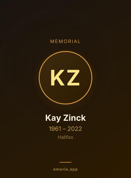 Memorial portrait of Kay Zinck