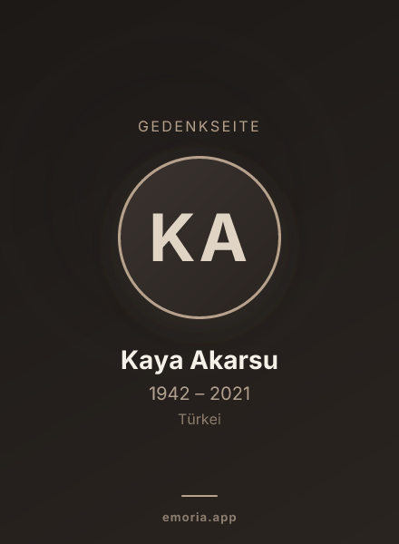 Gedenkportrait von Kaya Akarsu
