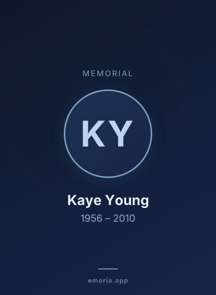 Memorial portrait of Kaye Young