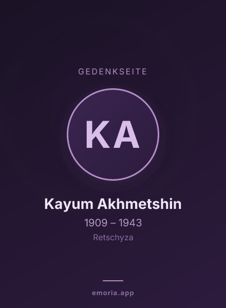 Gedenkportrait von Kayum Akhmetshin