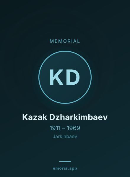 Memorial portrait of Kazak Dzharkimbaev