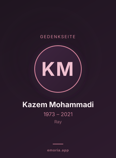 Gedenkportrait von Kazem Mohammadi