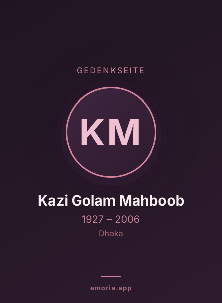 Gedenkportrait von Kazi Golam Mahboob
