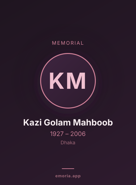 Memorial portrait of Kazi Golam Mahboob