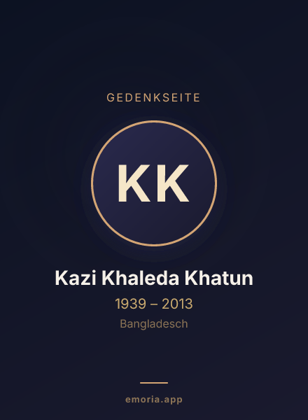 Gedenkportrait von Kazi Khaleda Khatun
