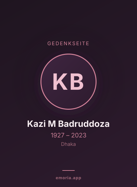 Gedenkportrait von Kazi M Badruddoza