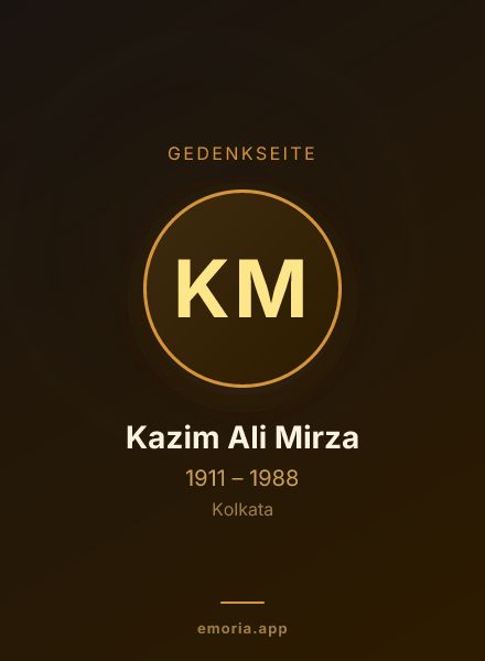 Gedenkportrait von Kazim Ali Mirza