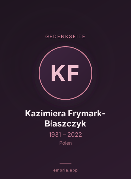 Gedenkportrait von Kazimiera Frymark-Błaszczyk