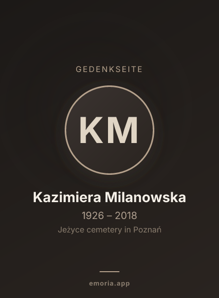 Gedenkportrait von Kazimiera Milanowska