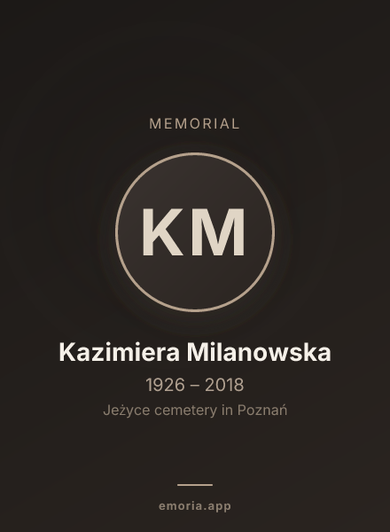 Memorial portrait of Kazimiera Milanowska