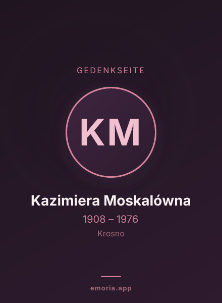 Gedenkportrait von Kazimiera Moskalówna