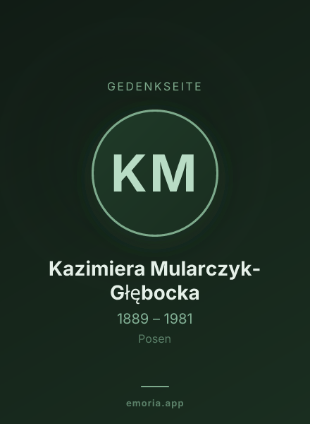 Gedenkportrait von Kazimiera Mularczyk-Głębocka