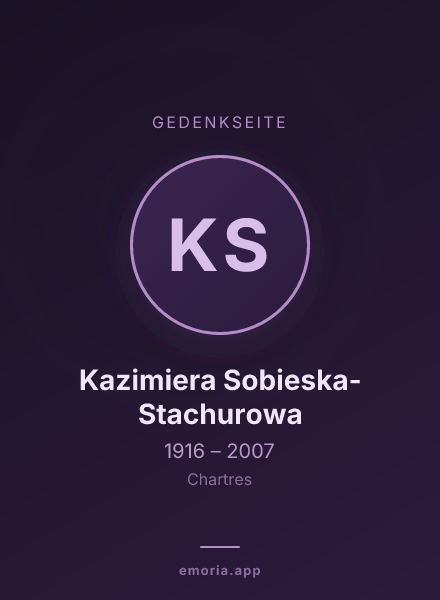 Gedenkportrait von Kazimiera Sobieska-Stachurowa