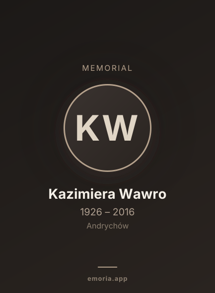 Memorial portrait of Kazimiera Wawro