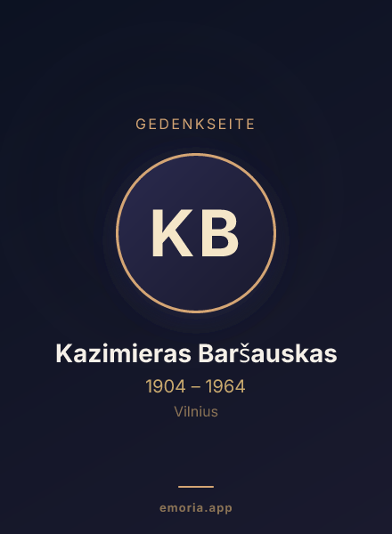 Gedenkportrait von Kazimieras Baršauskas