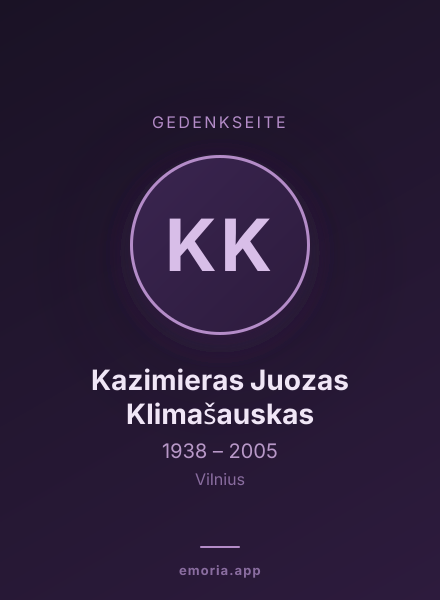 Gedenkportrait von Kazimieras Juozas Klimašauskas
